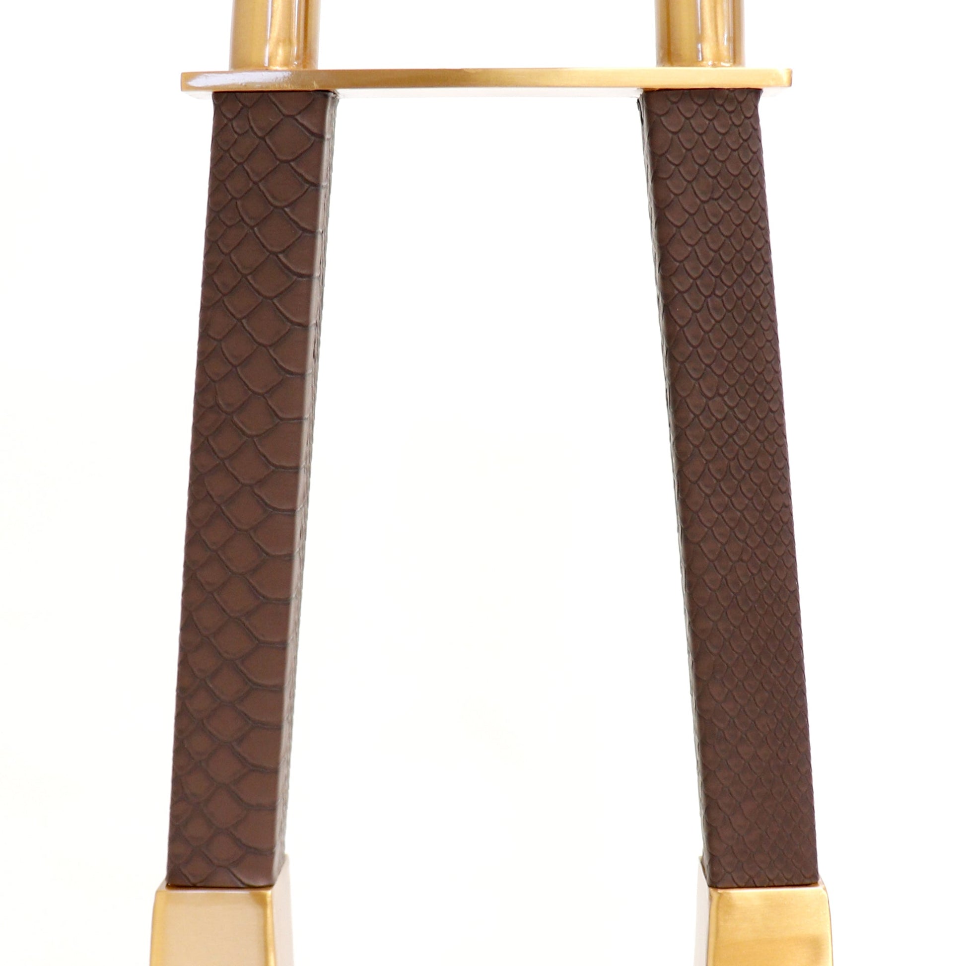 Pasargad Home Majestic 16" Modern White & Gold Metal Table Lamp