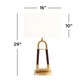 Pasargad Home Majestic 16" Modern White & Gold Metal Table Lamp