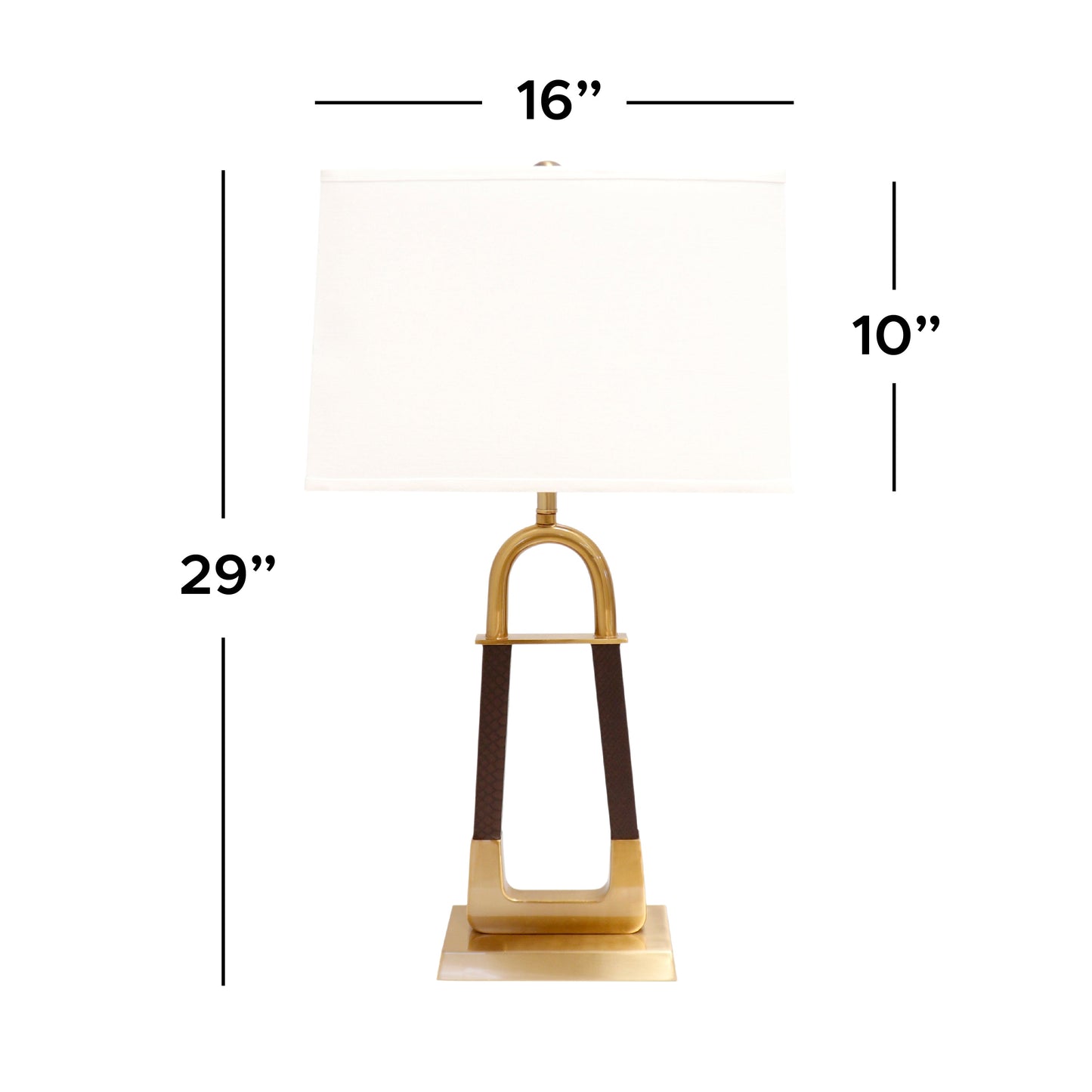 Pasargad Home Majestic 16" Modern White & Gold Metal Table Lamp