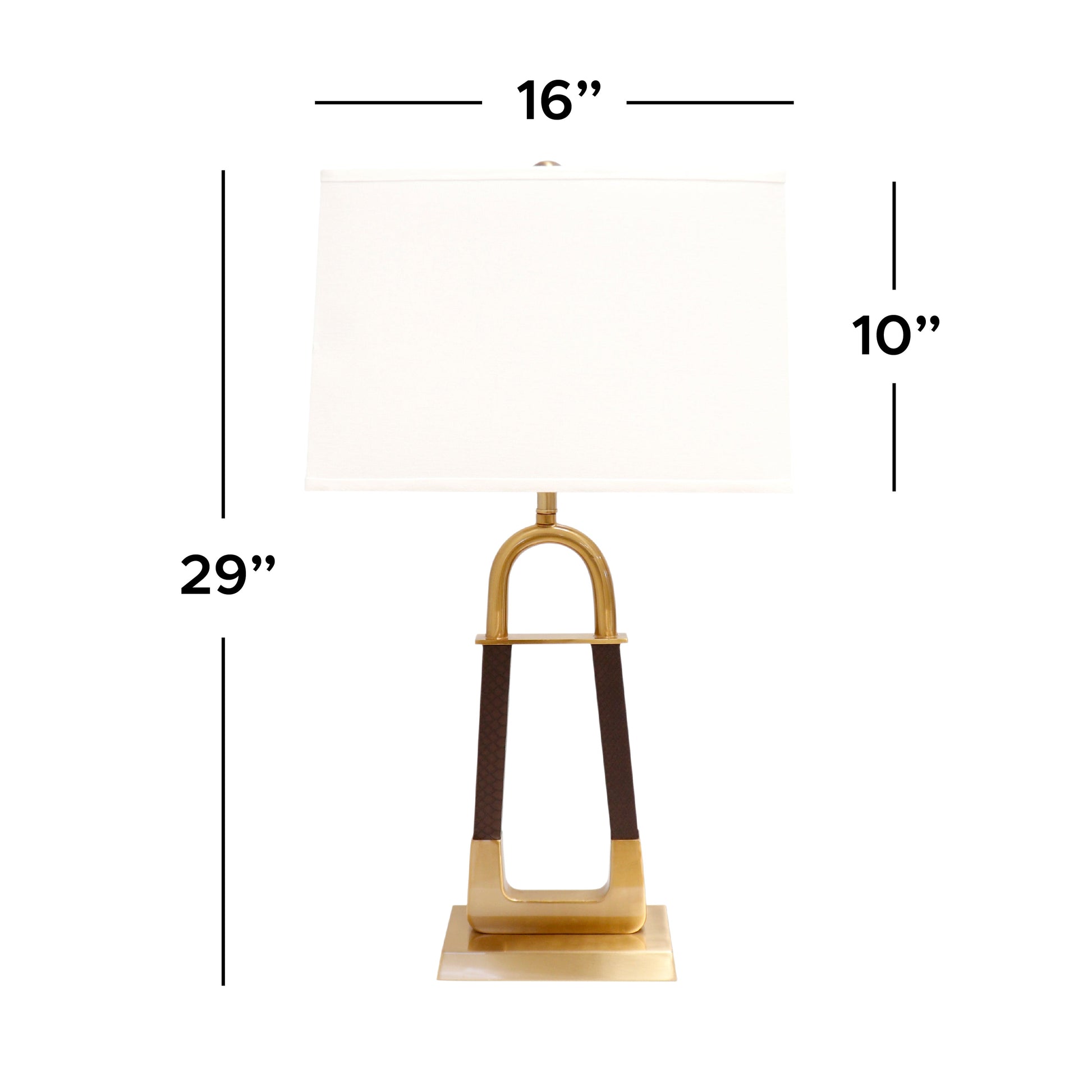 Pasargad Home Majestic 16" Modern White & Gold Metal Table Lamp