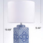 Pasargad Home Margaret 11" White & Blue Ceramic Table Lamp