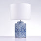 Pasargad Home Margaret 11" White & Blue Ceramic Table Lamp