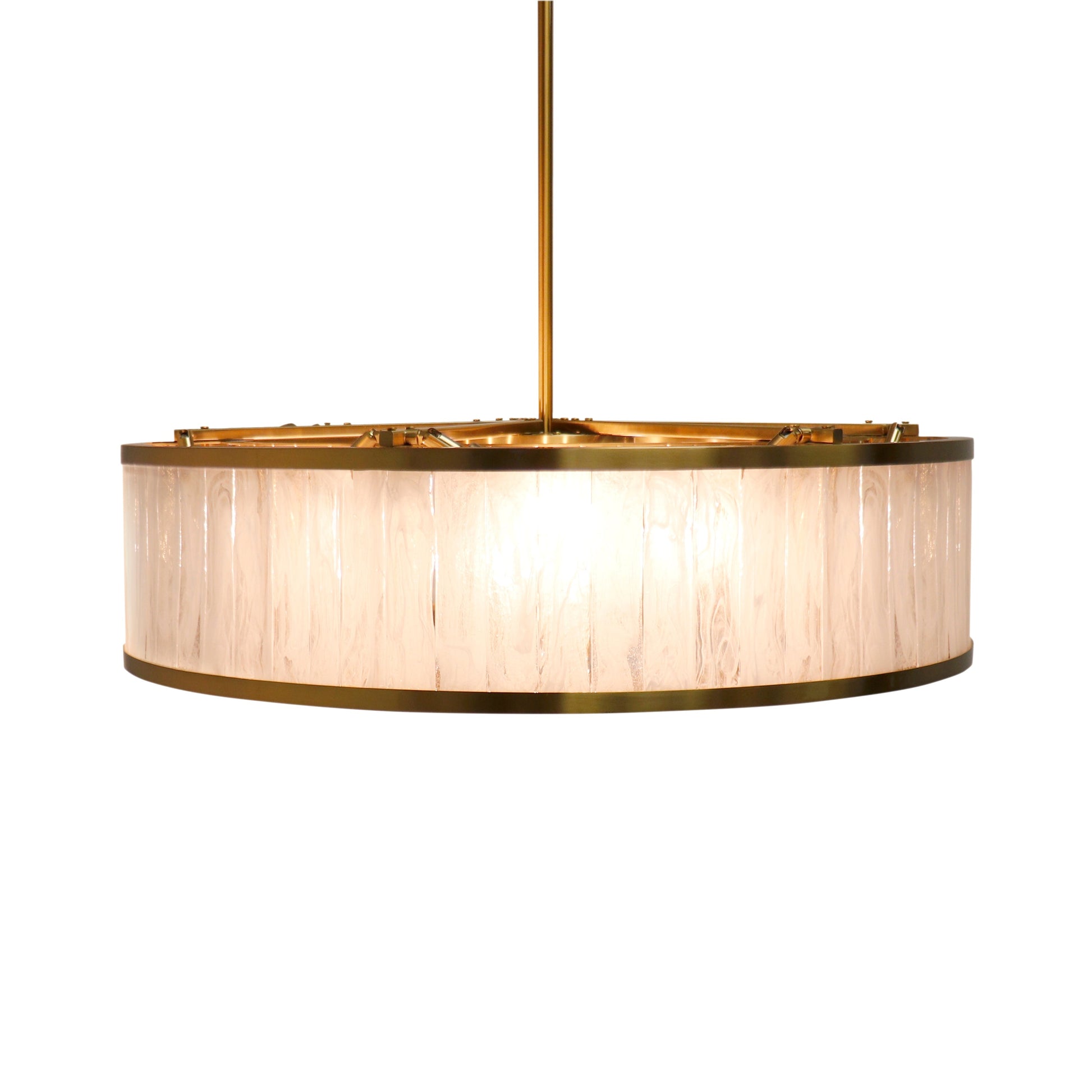 Pasargad Home Modern Gatsby 31" Frosted Gold Glass & Steel Chandelier