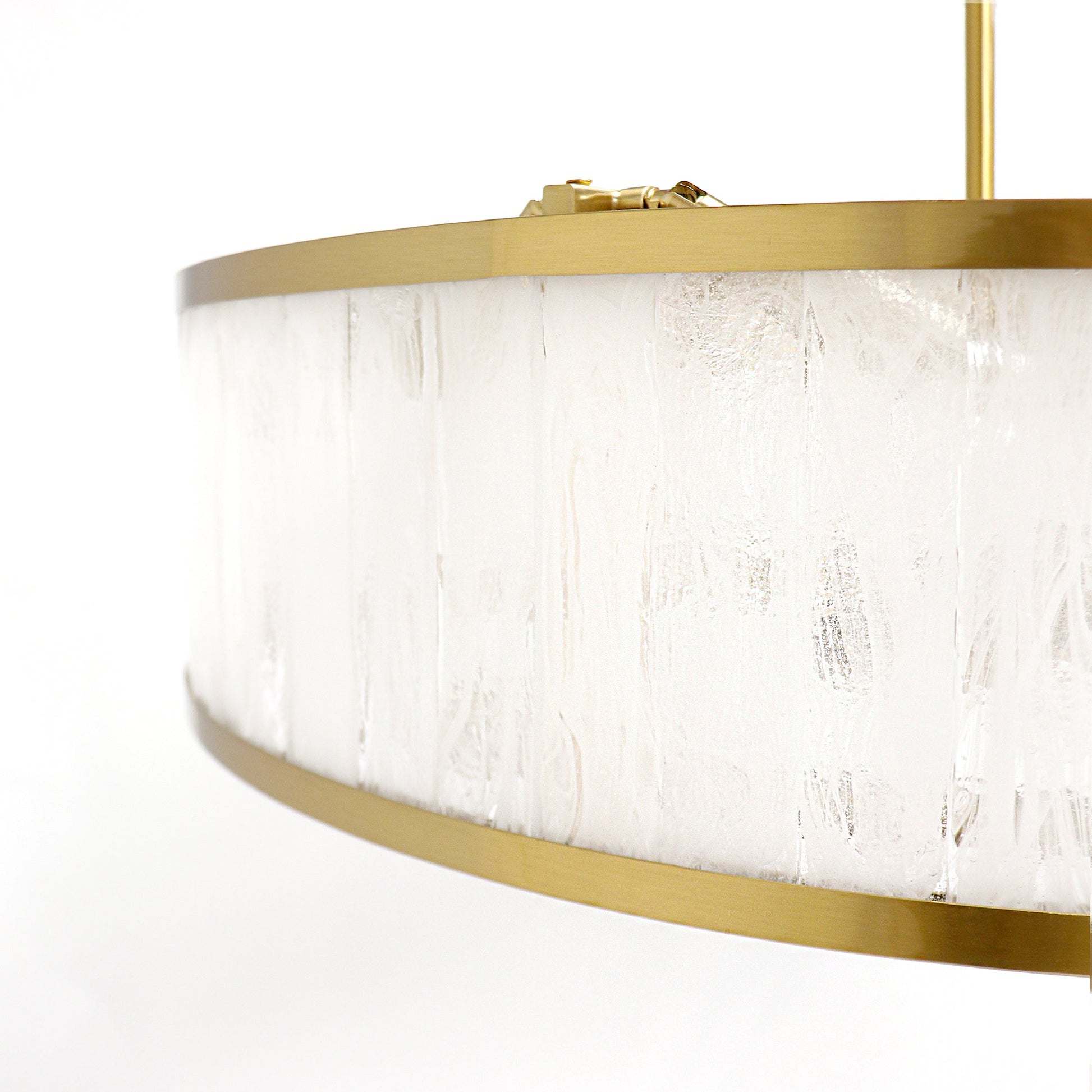 Pasargad Home Modern Gatsby 31" Frosted Gold Glass & Steel Chandelier