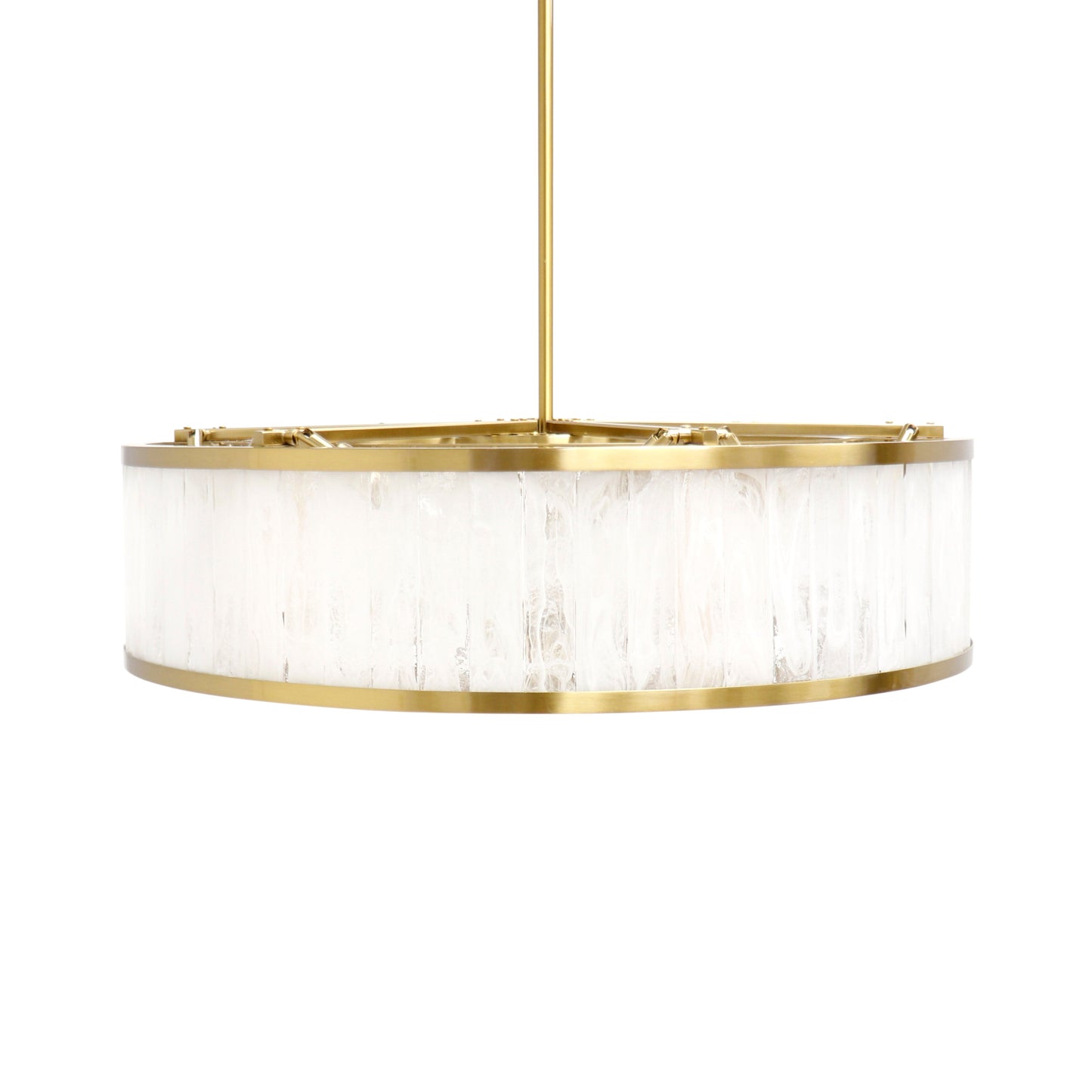 Pasargad Home Modern Gatsby 31" Frosted Gold Glass & Steel Chandelier