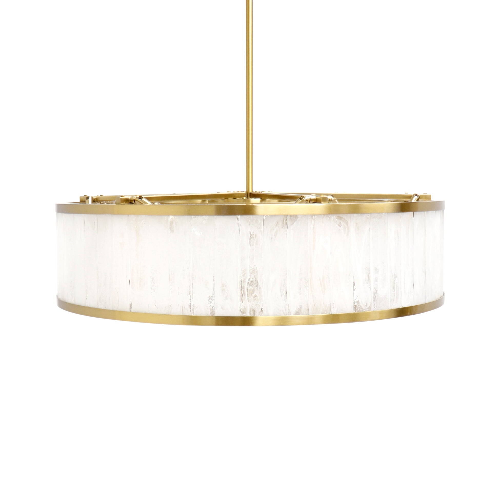 Pasargad Home Modern Gatsby 31" Frosted Gold Glass & Steel Chandelier