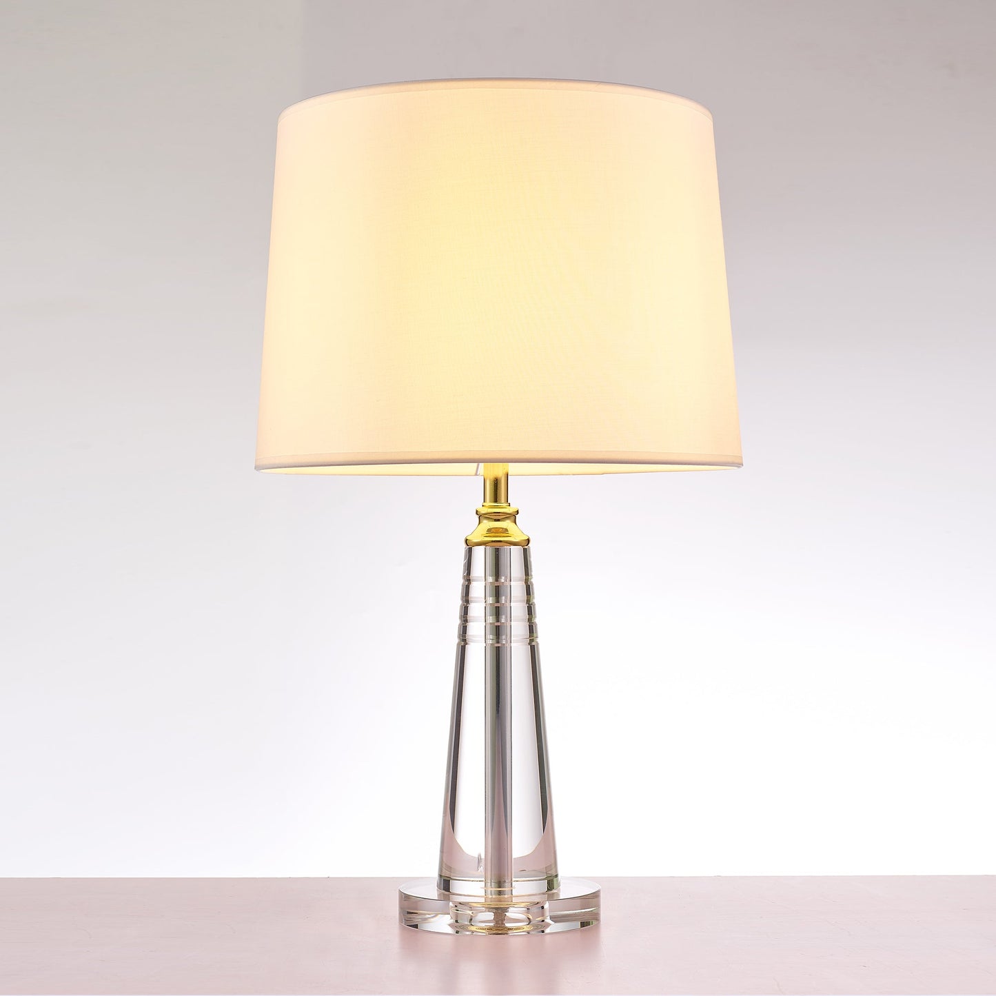 Pasargad Home Modus 14" White Metal & Crystal Table Lamp