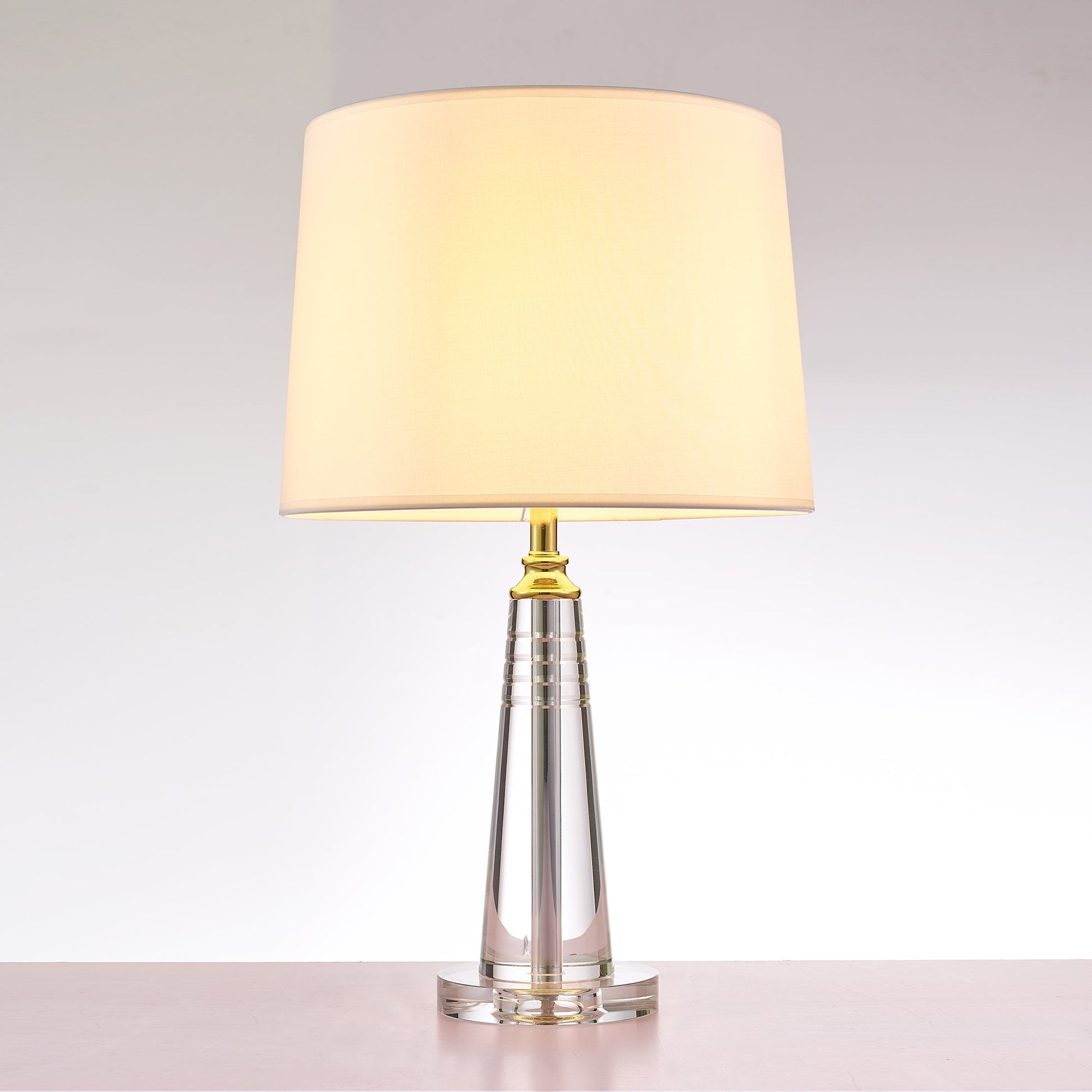 Pasargad Home Modus 14" White Metal & Crystal Table Lamp