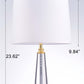 Pasargad Home Modus 14" White Metal & Crystal Table Lamp