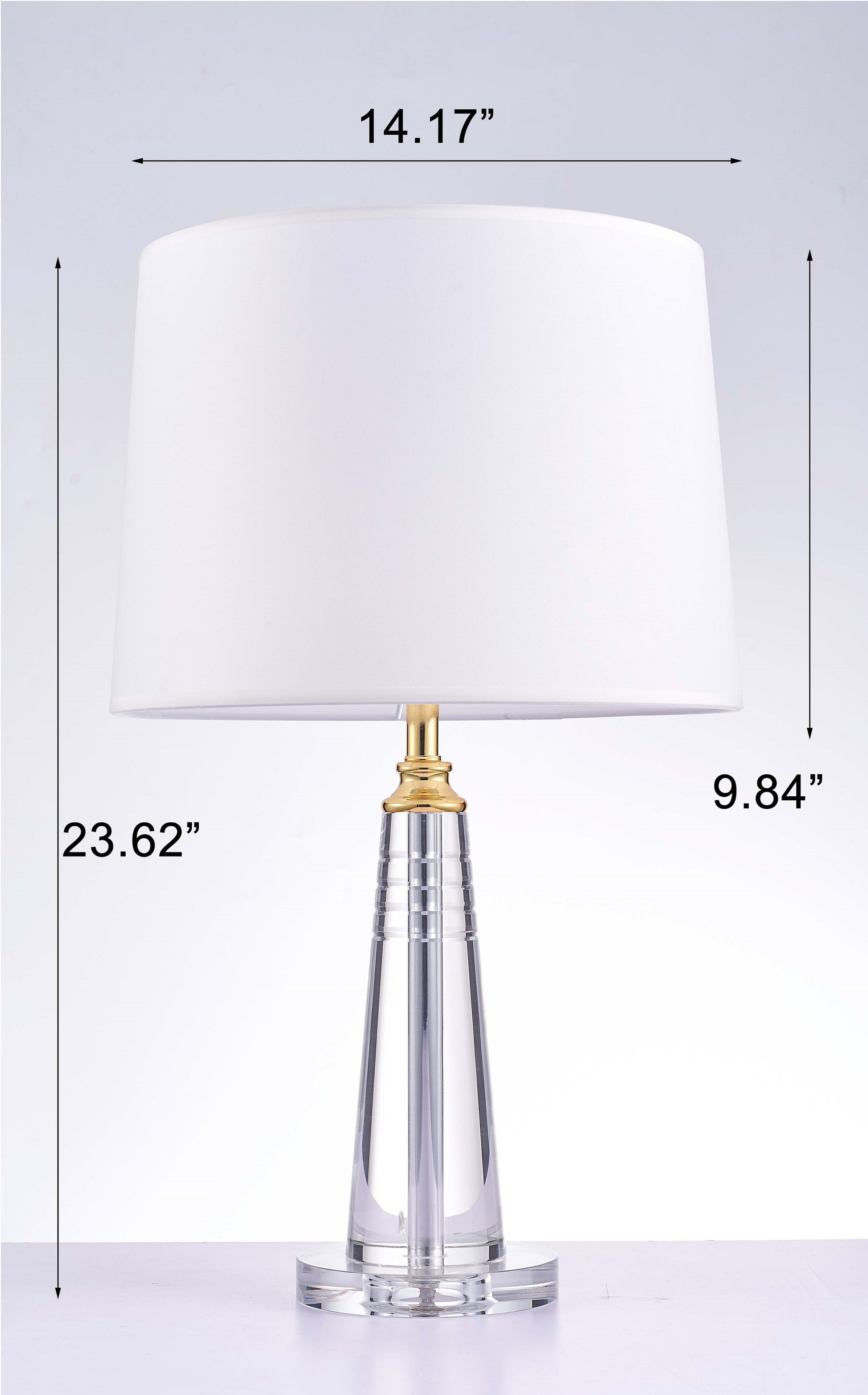 Pasargad Home Modus 14" White Metal & Crystal Table Lamp