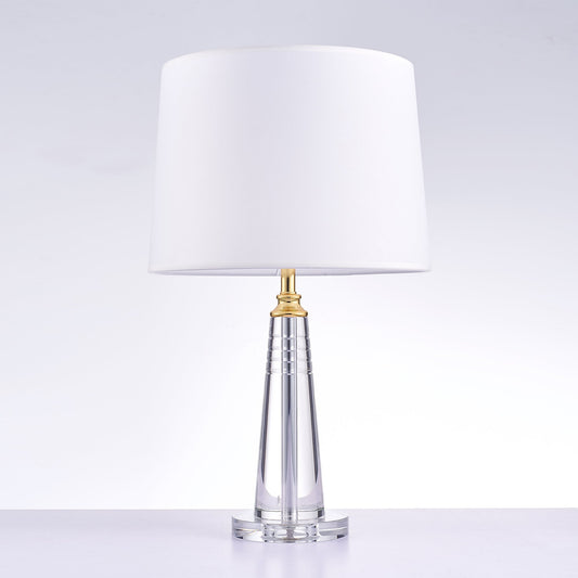Pasargad Home Modus 14" White Metal & Crystal Table Lamp