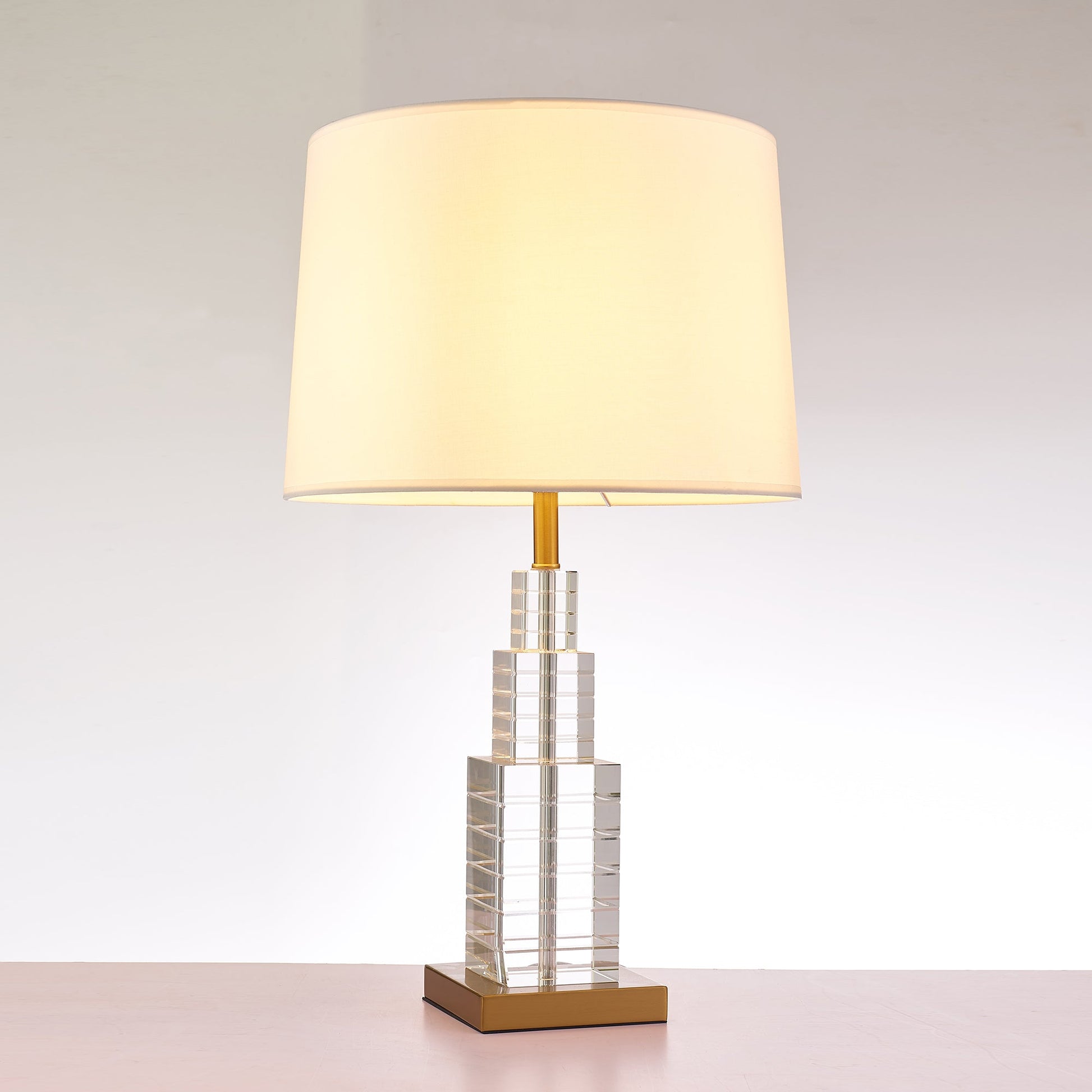 Pasargad Home Ramirez 15" White Metal & Crystal Table Lamp