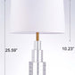 Pasargad Home Ramirez 15" White Metal & Crystal Table Lamp