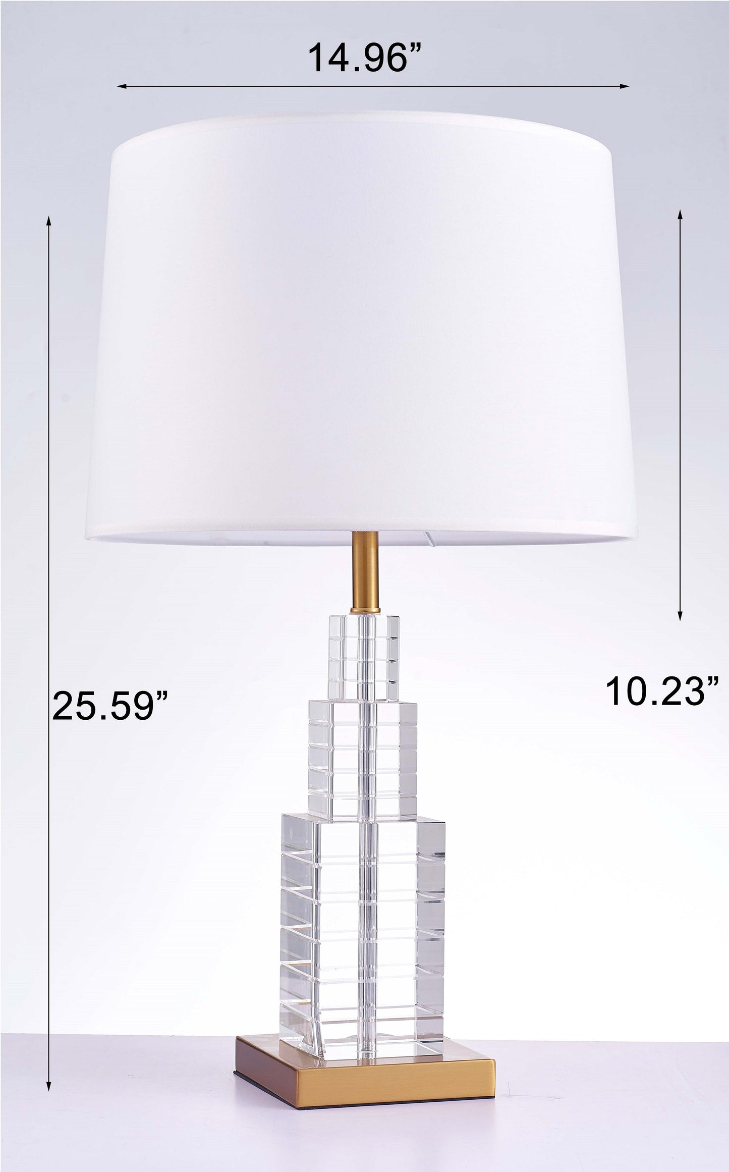 Pasargad Home Ramirez 15" White Metal & Crystal Table Lamp