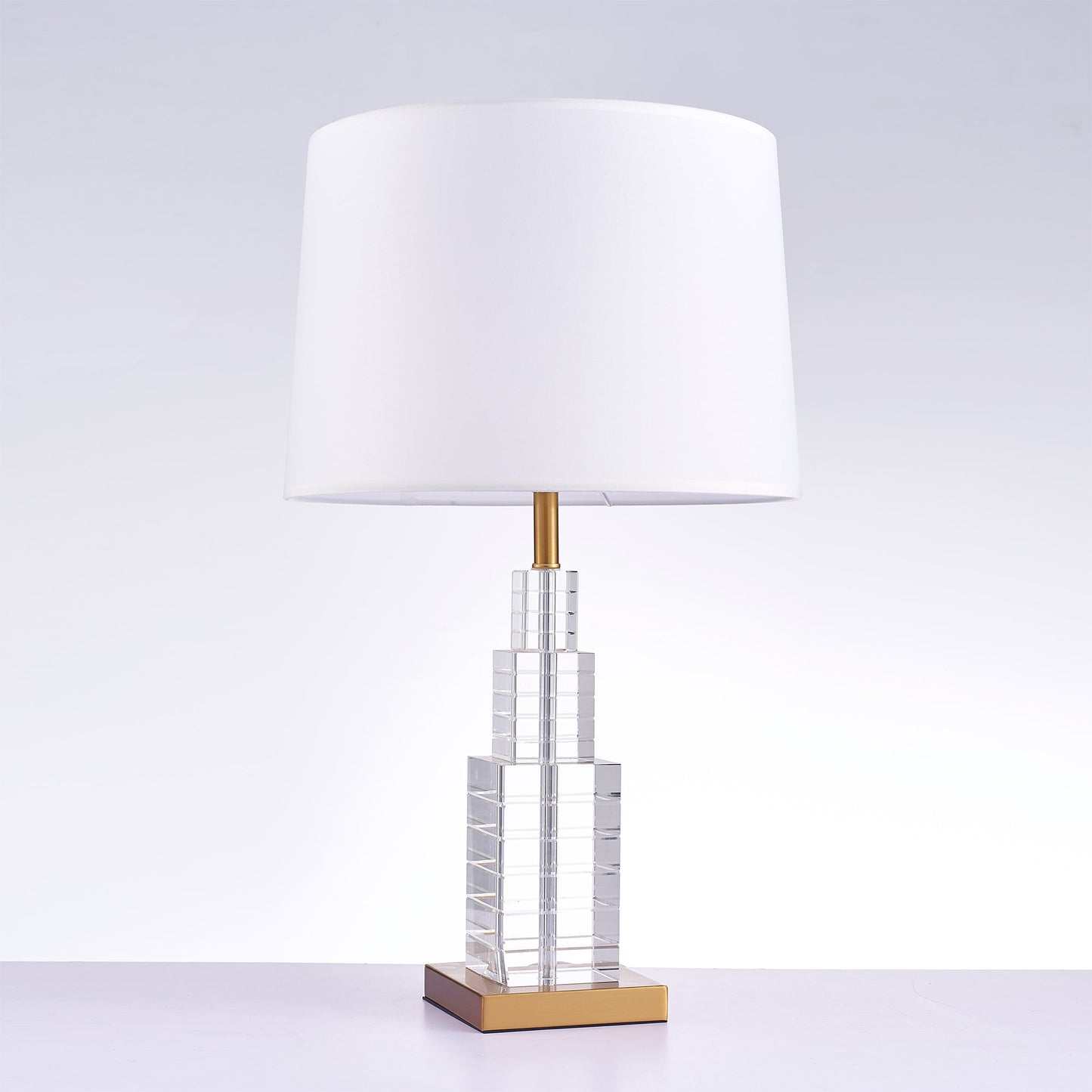 Pasargad Home Ramirez 15" White Metal & Crystal Table Lamp