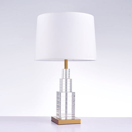 Pasargad Home Ramirez 15" White Metal & Crystal Table Lamp