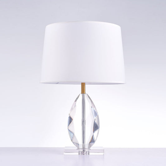 Pasargad Home Regal Lauren 16" x 16" x 23" White Metal and Crystal Table Lamp