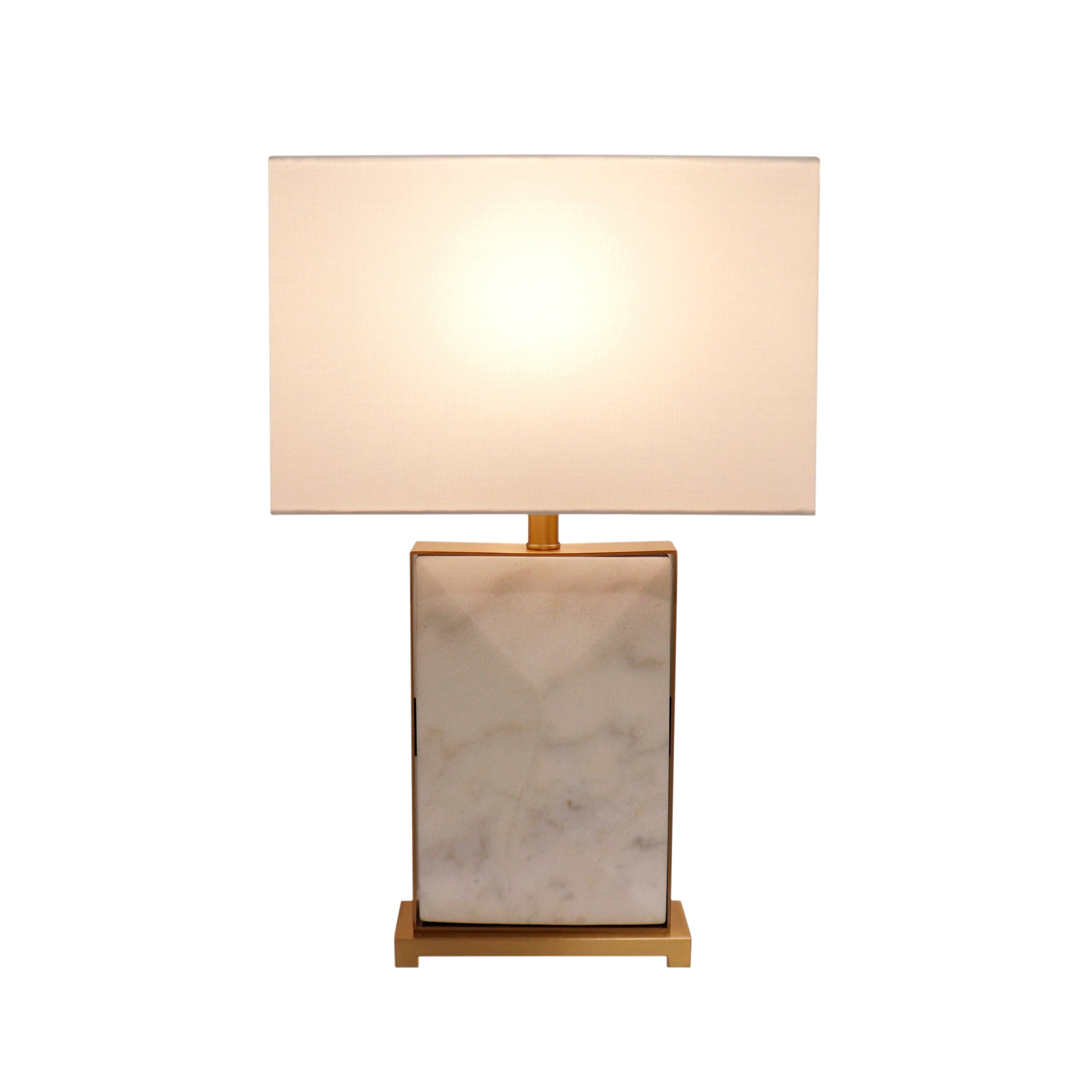 Pasargad Home Reign 16" White Marble & Gold Metal Body Table Lamp