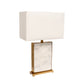 Pasargad Home Reign 16" White Marble & Gold Metal Body Table Lamp