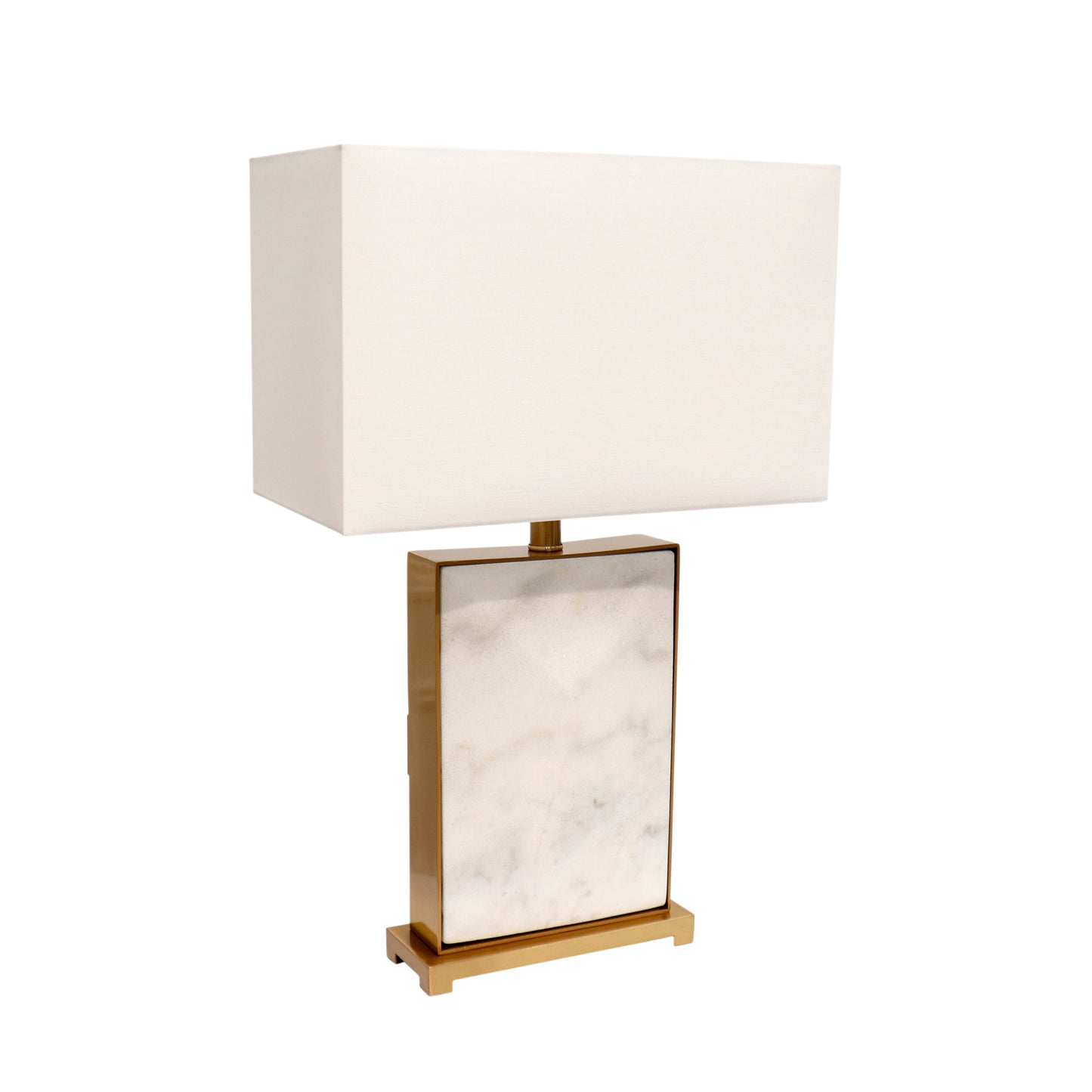 Pasargad Home Reign 16" White Marble & Gold Metal Body Table Lamp
