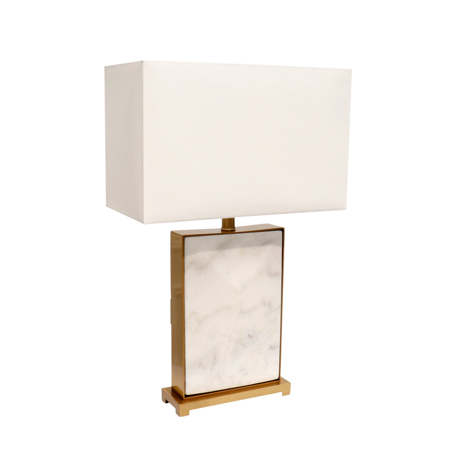 Pasargad Home Reign 16" White Marble & Gold Metal Body Table Lamp