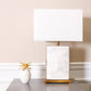 Pasargad Home Reign 16" White Marble & Gold Metal Body Table Lamp