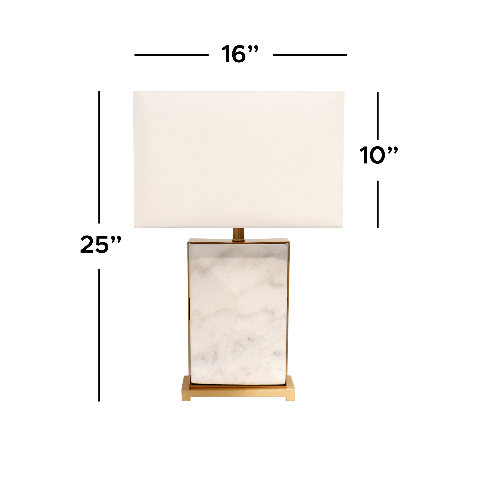 Pasargad Home Reign 16" White Marble & Gold Metal Body Table Lamp