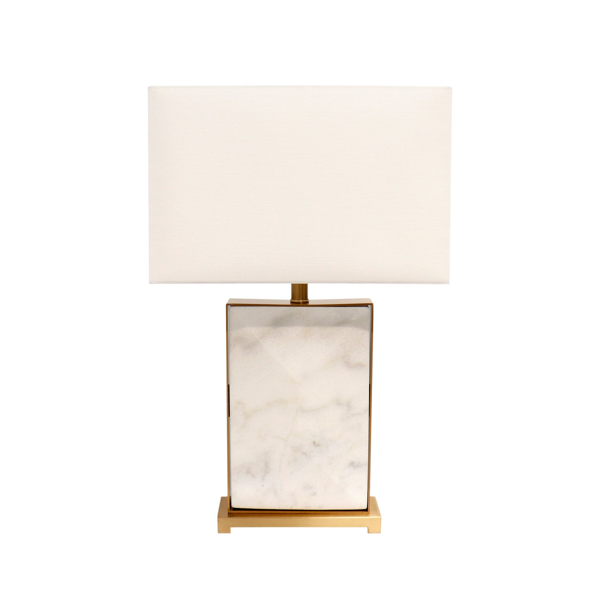Pasargad Home Reign 16" White Marble & Gold Metal Body Table Lamp