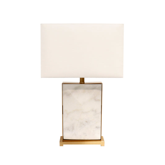 Pasargad Home Reign 16" White Marble & Gold Metal Body Table Lamp