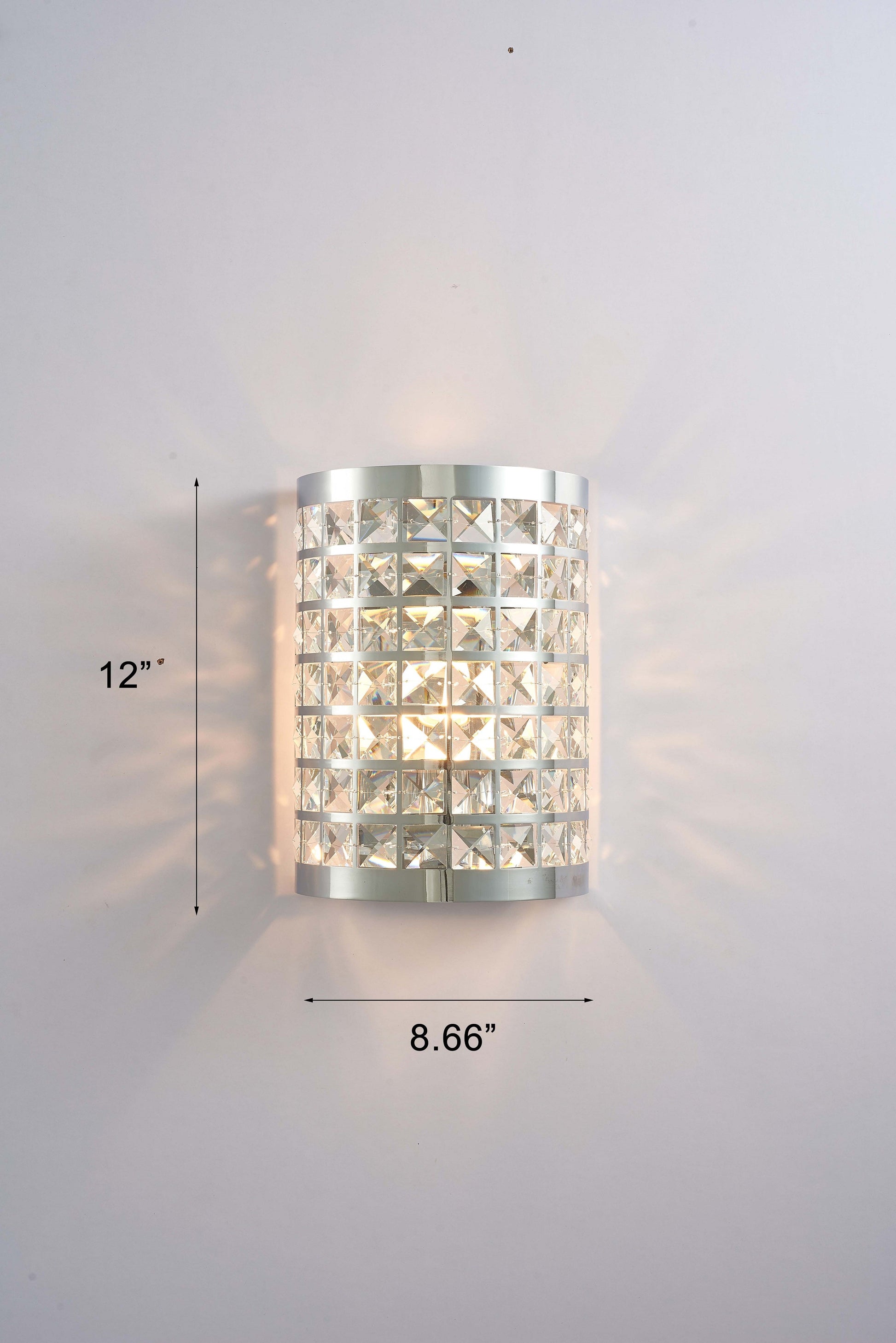 Pasargad Home Rene 9" Chrome Metal & Crystal Sconce