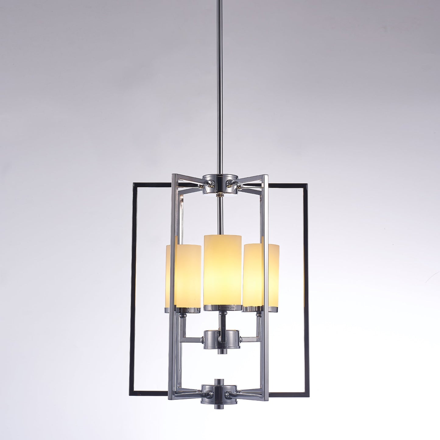 Pasargad Home Riva 13" Chrome & White Glass Chandelier