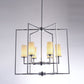 Pasargad Home Riva 28" Chrome & White Glass Chandelier