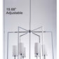 Pasargad Home Riva 28" Chrome & White Glass Chandelier