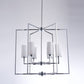 Pasargad Home Riva 28" Chrome & White Glass Chandelier