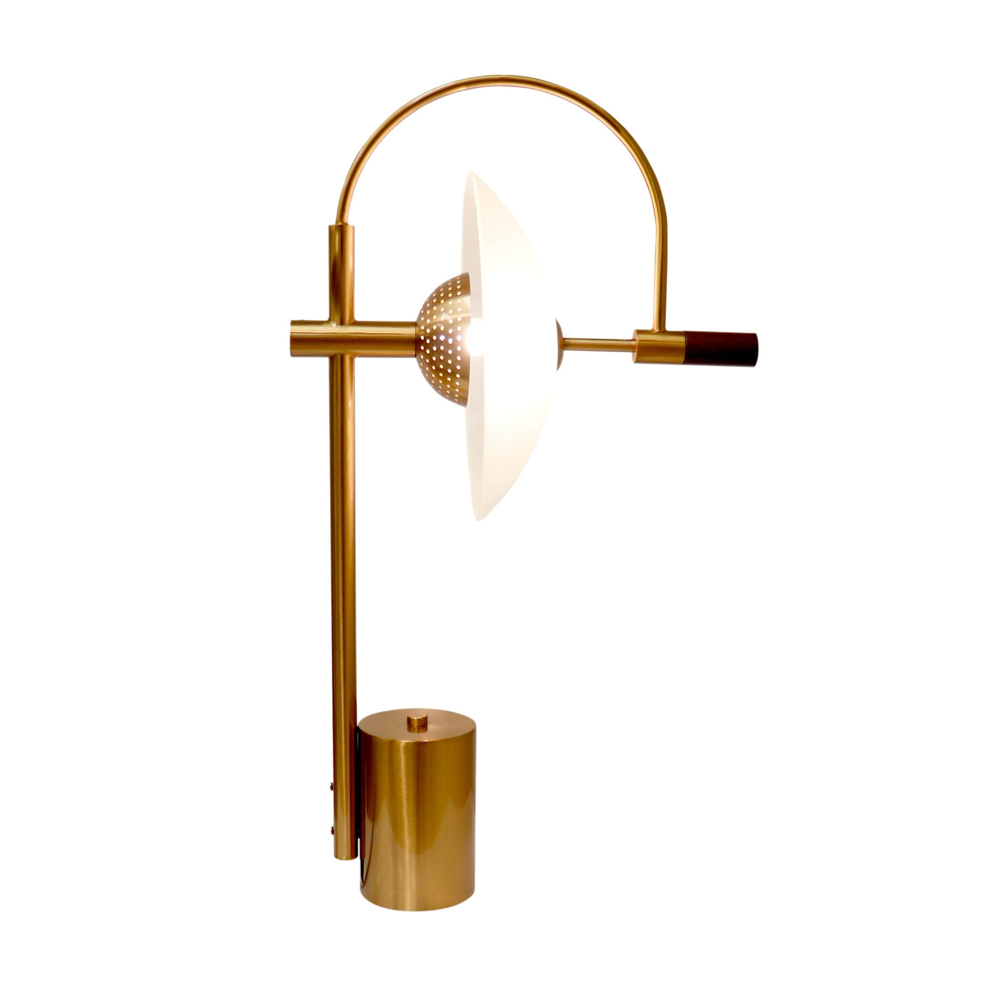 Pasargad Home Scion 17" Modern Round Metal Base Gold Table Lamp
