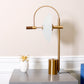 Pasargad Home Scion 17" Modern Round Metal Base Gold Table Lamp