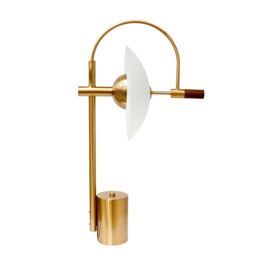 Pasargad Home Scion 17" Modern Round Metal Base Gold Table Lamp
