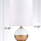 Pasargad Home Senato 14" White & Gold Metal Table Lamp