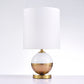 Pasargad Home Senato 14" White & Gold Metal Table Lamp