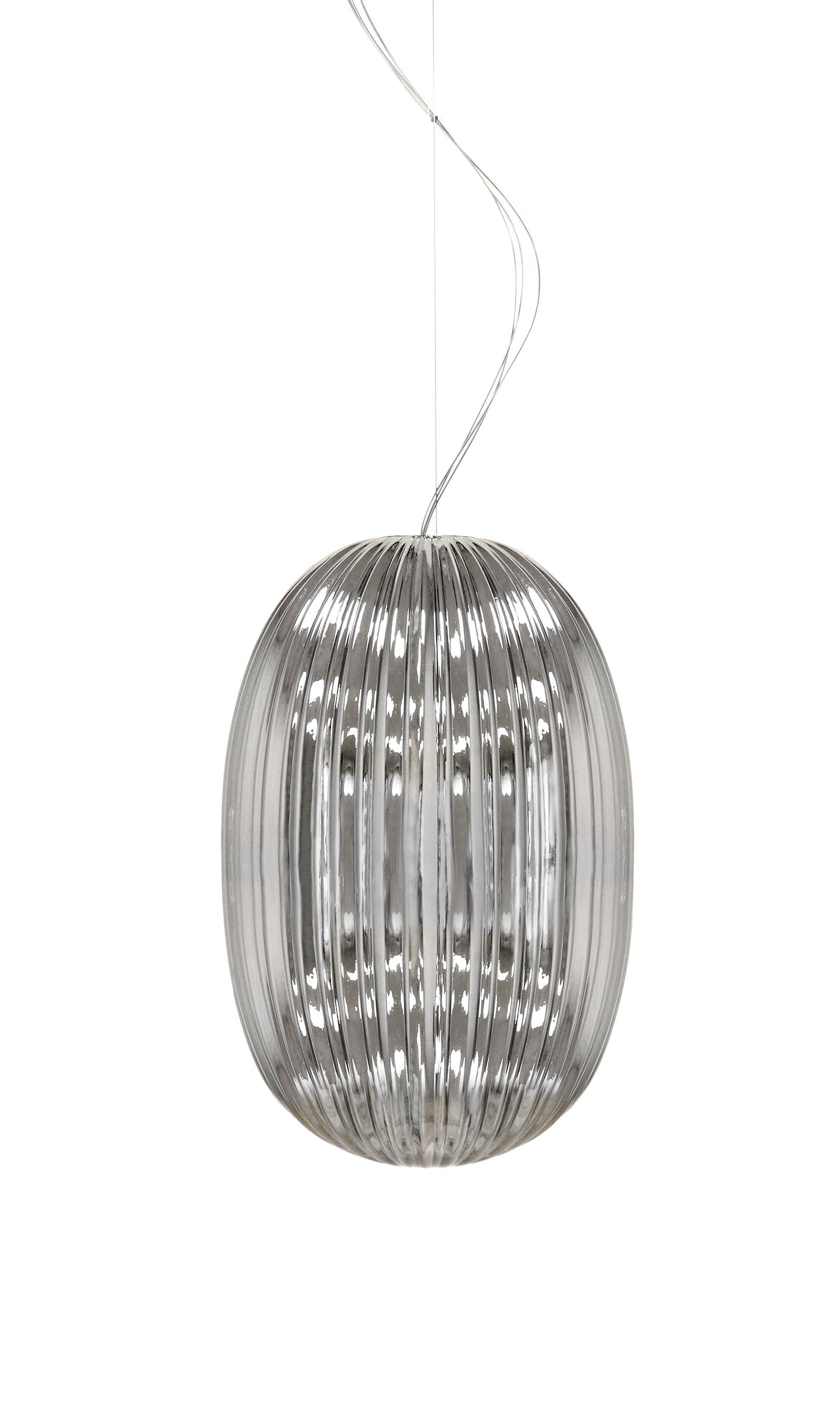 Pasargad Home Seraphina 12" Silver Glass & Steel Pendant Light