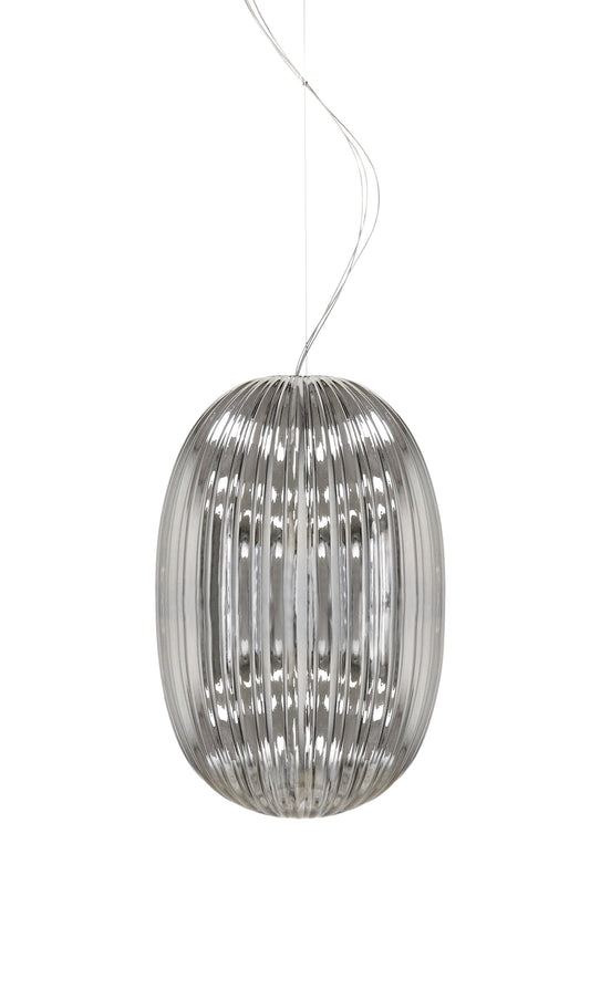 Pasargad Home Seraphina 12" Silver Glass & Steel Pendant Light