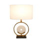 Pasargad Home Sphere 17" White Marble & Metal Modern Table Lamp