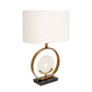 Pasargad Home Sphere 17" White Marble & Metal Modern Table Lamp