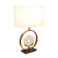 Pasargad Home Sphere 17" White Marble & Metal Modern Table Lamp