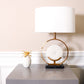 Pasargad Home Sphere 17" White Marble & Metal Modern Table Lamp