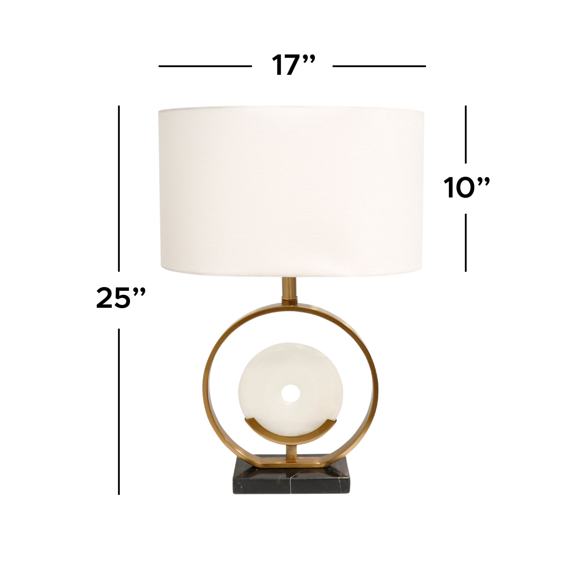 Pasargad Home Sphere 17" White Marble & Metal Modern Table Lamp