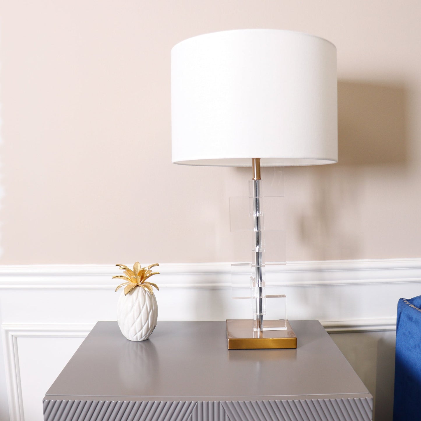 Pasargad Home Spire 15" Gold Acrylic & Metal Table Lamp
