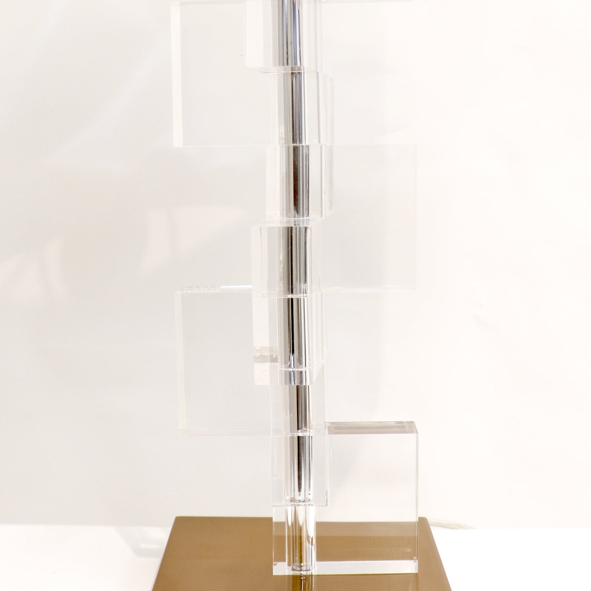 Pasargad Home Spire 15" Gold Acrylic & Metal Table Lamp