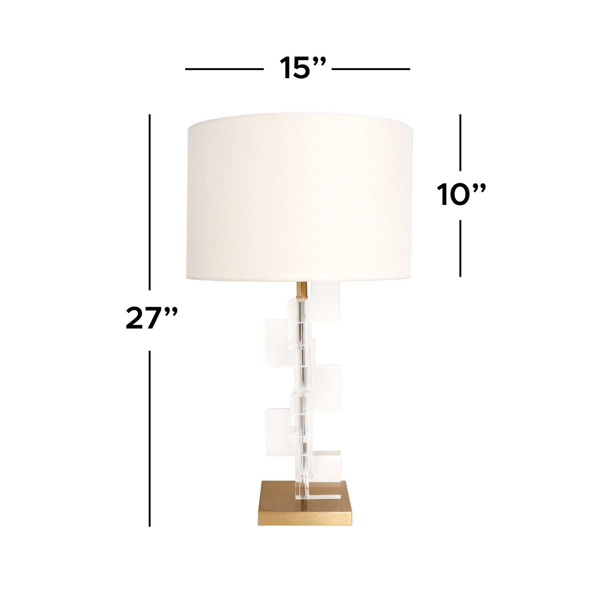 Pasargad Home Spire 15" Gold Acrylic & Metal Table Lamp