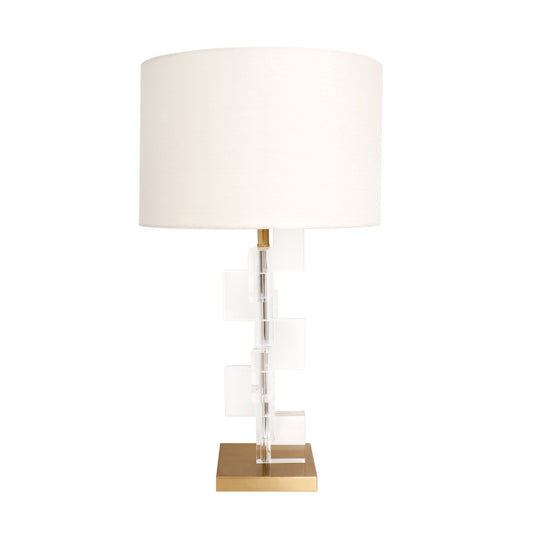Pasargad Home Spire 15" Gold Acrylic & Metal Table Lamp